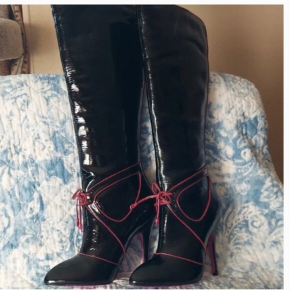 NEW Betsey Johnson VINTAGE KNEE HIGH BOOTS - Picture 15 of 15